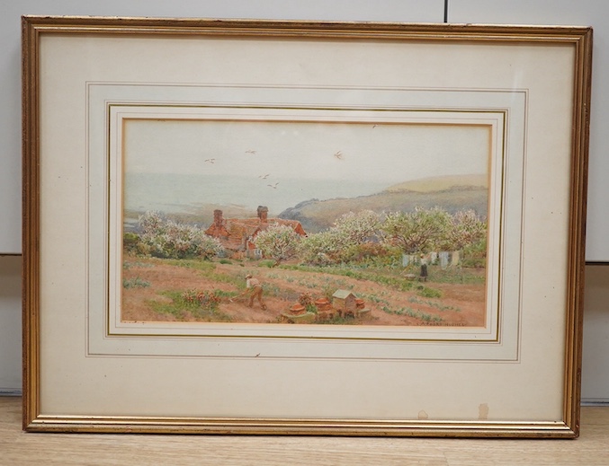 Arthur Foord Hughes (1856-1914), watercolour, ‘Pett, Sussex’, signed, 18 x 31cm. Condition - fair